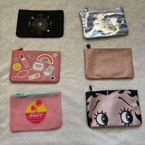 Set of 6 Ipsy makeup bags